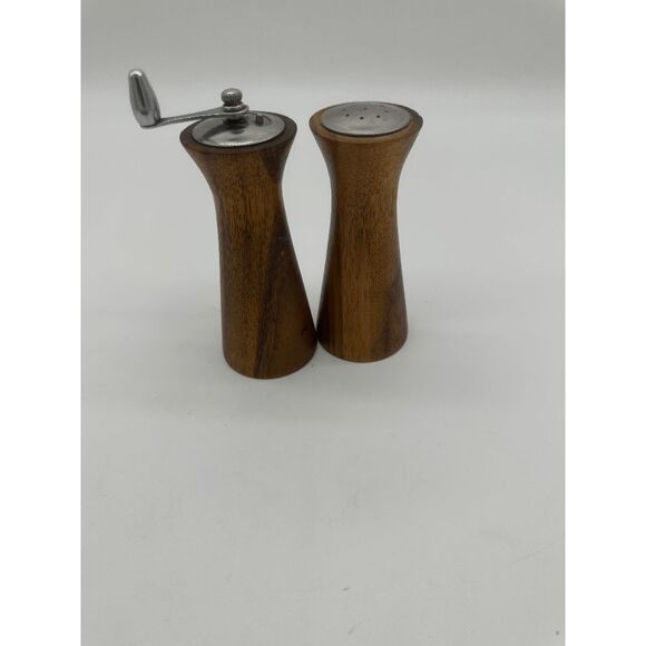 Olde Thompson Wooden Salt & Pepper Mills 5-6" Brown Vintage - Picture 1 of 9